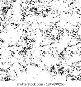 Grunge overlay layer. Abstract black and white vector background. Monochrome vintage surface with dirty pattern in cracks, spots, dots. Old painted wall in dark horror style design