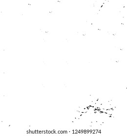 Grunge overlay layer. Abstract black and white vector background. Monochrome vintage surface with dirty pattern in cracks, spots, dots. Old painted wall in dark horror style design