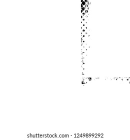Grunge overlay layer. Abstract black and white vector background. Monochrome vintage surface with dirty pattern in cracks, spots, dots. Old painted wall in dark horror style design