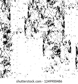 Grunge overlay layer. Abstract black and white vector background. Monochrome vintage surface with dirty pattern in cracks, spots, dots. Old painted wall in dark horror style design