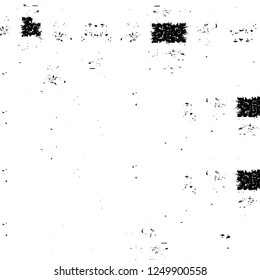 Grunge overlay layer. Abstract black and white vector background. Monochrome vintage surface with dirty pattern in cracks, spots, dots. Old painted wall in dark horror style design