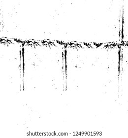 Grunge overlay layer. Abstract black and white vector background. Monochrome vintage surface with dirty pattern in cracks, spots, dots. Old painted wall in dark horror style design