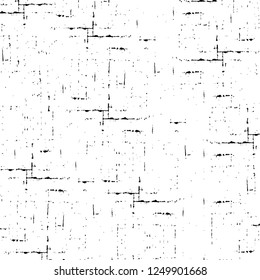 Grunge overlay layer. Abstract black and white vector background. Monochrome vintage surface with dirty pattern in cracks, spots, dots. Old painted wall in dark horror style design