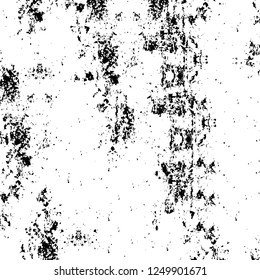 Grunge overlay layer. Abstract black and white vector background. Monochrome vintage surface with dirty pattern in cracks, spots, dots. Old painted wall in dark horror style design