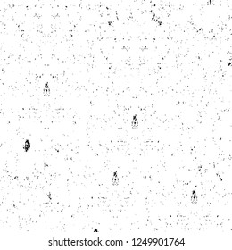 Grunge overlay layer. Abstract black and white vector background. Monochrome vintage surface with dirty pattern in cracks, spots, dots. Old painted wall in dark horror style design