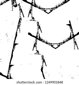 Grunge overlay layer. Abstract black and white vector background. Monochrome vintage surface with dirty pattern in cracks, spots, dots. Old painted wall in dark horror style design