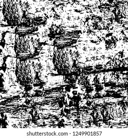Grunge overlay layer. Abstract black and white vector background. Monochrome vintage surface with dirty pattern in cracks, spots, dots. Old painted wall in dark horror style design