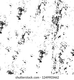 Grunge overlay layer. Abstract black and white vector background. Monochrome vintage surface with dirty pattern in cracks, spots, dots. Old painted wall in dark horror style design