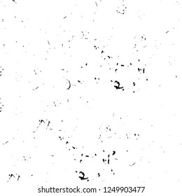 Grunge overlay layer. Abstract black and white vector background. Monochrome vintage surface with dirty pattern in cracks, spots, dots. Old painted wall in dark horror style design