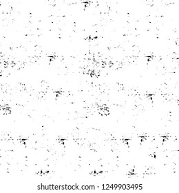 Grunge overlay layer. Abstract black and white vector background. Monochrome vintage surface with dirty pattern in cracks, spots, dots. Old painted wall in dark horror style design