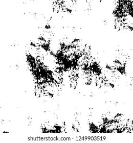 Grunge overlay layer. Abstract black and white vector background. Monochrome vintage surface with dirty pattern in cracks, spots, dots. Old painted wall in dark horror style design