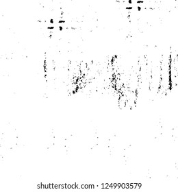 Grunge overlay layer. Abstract black and white vector background. Monochrome vintage surface with dirty pattern in cracks, spots, dots. Old painted wall in dark horror style design