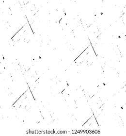 Grunge overlay layer. Abstract black and white vector background. Monochrome vintage surface with dirty pattern in cracks, spots, dots. Old painted wall in dark horror style design