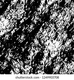 Grunge overlay layer. Abstract black and white vector background. Monochrome vintage surface with dirty pattern in cracks, spots, dots. Old painted wall in dark horror style design