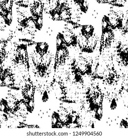 Grunge overlay layer. Abstract black and white vector background. Monochrome vintage surface with dirty pattern in cracks, spots, dots. Old painted wall in dark horror style design