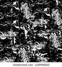 Grunge overlay layer. Abstract black and white vector background. Monochrome vintage surface with dirty pattern in cracks, spots, dots. Old painted wall in dark horror style design