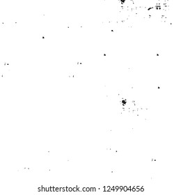 Grunge overlay layer. Abstract black and white vector background. Monochrome vintage surface with dirty pattern in cracks, spots, dots. Old painted wall in dark horror style design