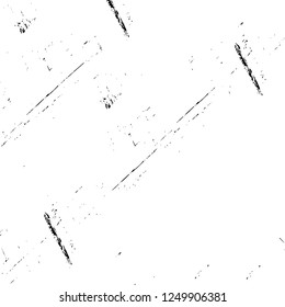 Grunge overlay layer. Abstract black and white vector background. Monochrome vintage surface with dirty pattern in cracks, spots, dots. Old painted wall in dark horror style design