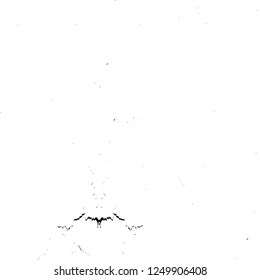 Grunge overlay layer. Abstract black and white vector background. Monochrome vintage surface with dirty pattern in cracks, spots, dots. Old painted wall in dark horror style design