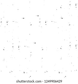 Grunge overlay layer. Abstract black and white vector background. Monochrome vintage surface with dirty pattern in cracks, spots, dots. Old painted wall in dark horror style design