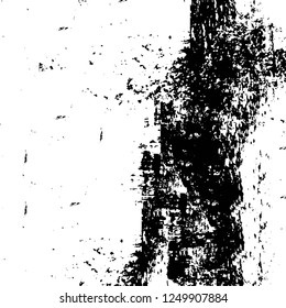Grunge overlay layer. Abstract black and white vector background. Monochrome vintage surface with dirty pattern in cracks, spots, dots. Old painted wall in dark horror style design