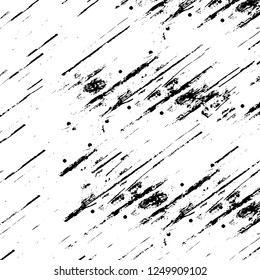 Grunge overlay layer. Abstract black and white vector background. Monochrome vintage surface with dirty pattern in cracks, spots, dots. Old painted wall in dark horror style design
