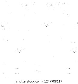 Grunge overlay layer. Abstract black and white vector background. Monochrome vintage surface with dirty pattern in cracks, spots, dots. Old painted wall in dark horror style design