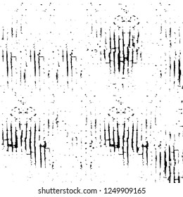 Grunge overlay layer. Abstract black and white vector background. Monochrome vintage surface with dirty pattern in cracks, spots, dots. Old painted wall in dark horror style design