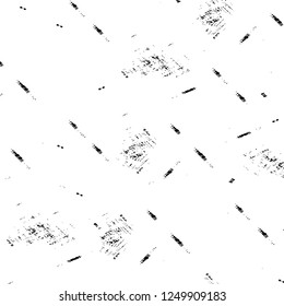 Grunge overlay layer. Abstract black and white vector background. Monochrome vintage surface with dirty pattern in cracks, spots, dots. Old painted wall in dark horror style design