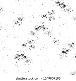 Grunge overlay layer. Abstract black and white vector background. Monochrome vintage surface with dirty pattern in cracks, spots, dots. Old painted wall in dark horror style design