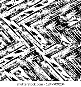 Grunge overlay layer. Abstract black and white vector background. Monochrome vintage surface with dirty pattern in cracks, spots, dots. Old painted wall in dark horror style design