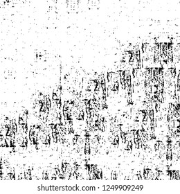 Grunge overlay layer. Abstract black and white vector background. Monochrome vintage surface with dirty pattern in cracks, spots, dots. Old painted wall in dark horror style design