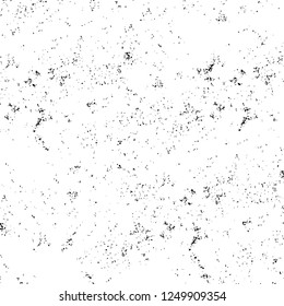 Grunge overlay layer. Abstract black and white vector background. Monochrome vintage surface with dirty pattern in cracks, spots, dots. Old painted wall in dark horror style design