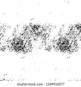 Grunge overlay layer. Abstract black and white vector background. Monochrome vintage surface with dirty pattern in cracks, spots, dots. Old painted wall in dark horror style design