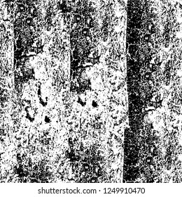 Grunge overlay layer. Abstract black and white vector background. Monochrome vintage surface with dirty pattern in cracks, spots, dots. Old painted wall in dark horror style design