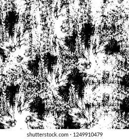 Grunge overlay layer. Abstract black and white vector background. Monochrome vintage surface with dirty pattern in cracks, spots, dots. Old painted wall in dark horror style design