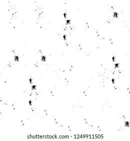 Grunge overlay layer. Abstract black and white vector background. Monochrome vintage surface with dirty pattern in cracks, spots, dots. Old painted wall in dark horror style design