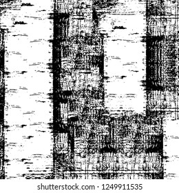 Grunge overlay layer. Abstract black and white vector background. Monochrome vintage surface with dirty pattern in cracks, spots, dots. Old painted wall in dark horror style design