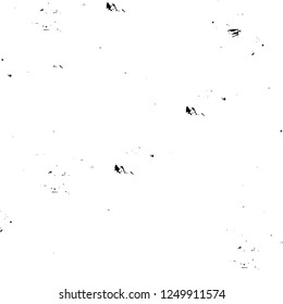 Grunge overlay layer. Abstract black and white vector background. Monochrome vintage surface with dirty pattern in cracks, spots, dots. Old painted wall in dark horror style design