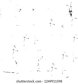 Grunge overlay layer. Abstract black and white vector background. Monochrome vintage surface with dirty pattern in cracks, spots, dots. Old painted wall in dark horror style design