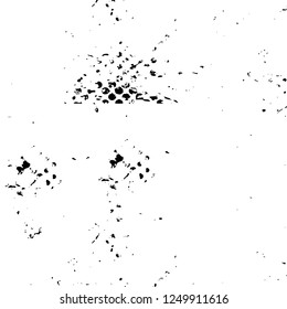 Grunge overlay layer. Abstract black and white vector background. Monochrome vintage surface with dirty pattern in cracks, spots, dots. Old painted wall in dark horror style design