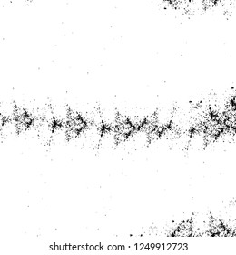 Grunge overlay layer. Abstract black and white vector background. Monochrome vintage surface with dirty pattern in cracks, spots, dots. Old painted wall in dark horror style design