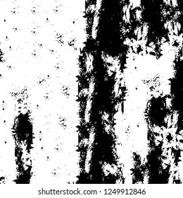 Grunge overlay layer. Abstract black and white vector background. Monochrome vintage surface with dirty pattern in cracks, spots, dots. Old painted wall in dark horror style design