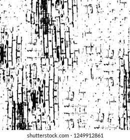 Grunge overlay layer. Abstract black and white vector background. Monochrome vintage surface with dirty pattern in cracks, spots, dots. Old painted wall in dark horror style design