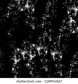 Grunge overlay layer. Abstract black and white vector background. Monochrome vintage surface with dirty pattern in cracks, spots, dots. Old painted wall in dark horror style design
