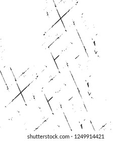 Grunge overlay layer. Abstract black and white vector background. Monochrome vintage surface with dirty pattern in cracks, spots, dots. Old painted wall in dark horror style design