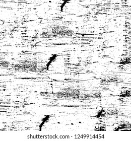 Grunge overlay layer. Abstract black and white vector background. Monochrome vintage surface with dirty pattern in cracks, spots, dots. Old painted wall in dark horror style design
