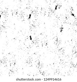 Grunge overlay layer. Abstract black and white vector background. Monochrome vintage surface with dirty pattern in cracks, spots, dots. Old painted wall in dark horror style design