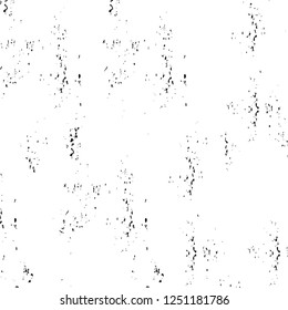 Grunge overlay layer. Abstract black and white vector background. Monochrome vintage surface with dirty pattern in cracks, spots, dots. Old painted wall in dark horror style design
