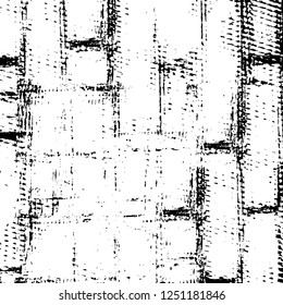 Grunge overlay layer. Abstract black and white vector background. Monochrome vintage surface with dirty pattern in cracks, spots, dots. Old painted wall in dark horror style design